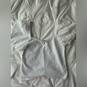 Vylette Crop Top with Lace Sleeves!